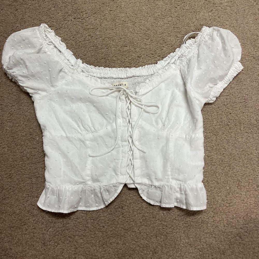 cropped tie front aeropostale top